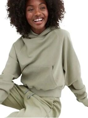 Aerie Luxe Inside Out Cropped Hoodie